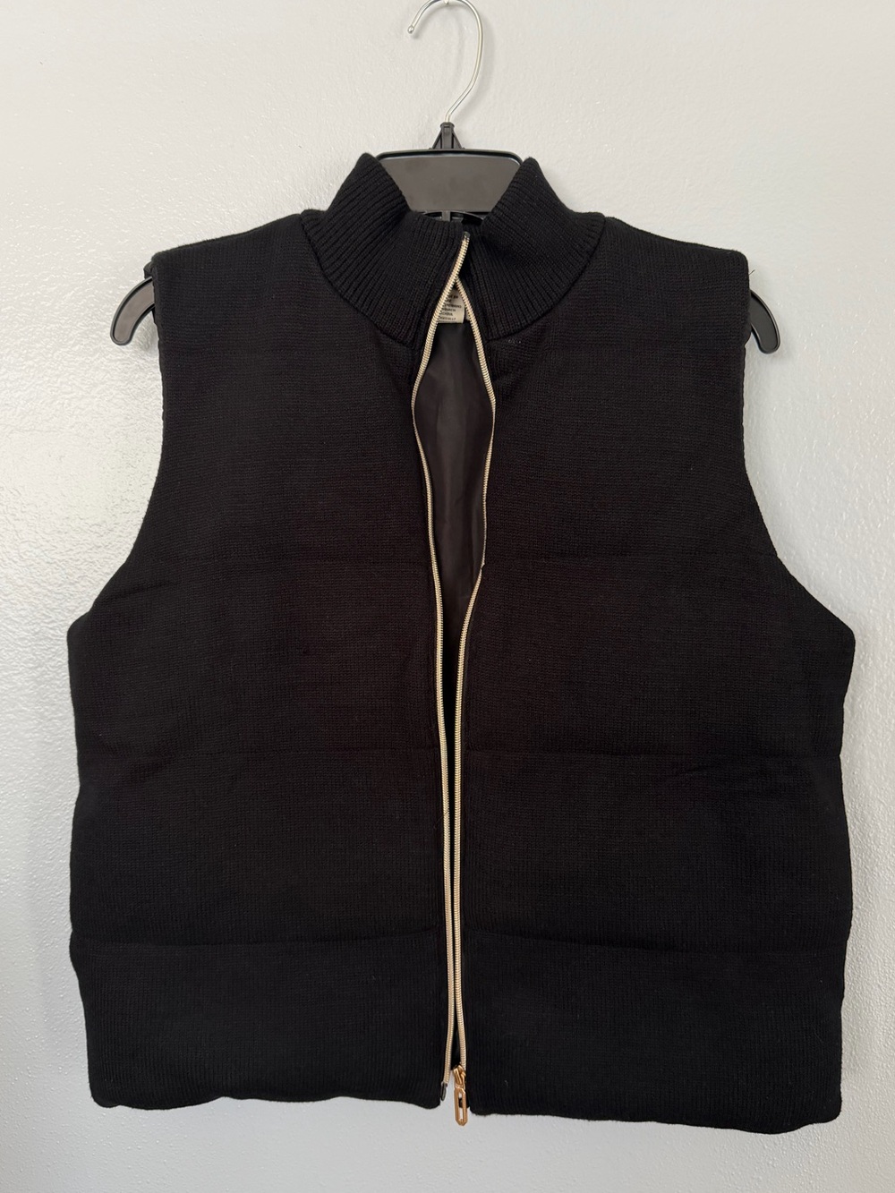 Joie brand black knit puffer vest size L